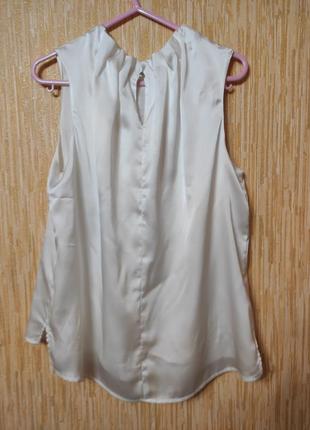 Стильная белая блуза без рукав р.46-48/eur383 фото