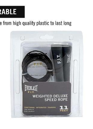 Скакалка everlast weighted deluxe speed rope чорний 335 см2 фото