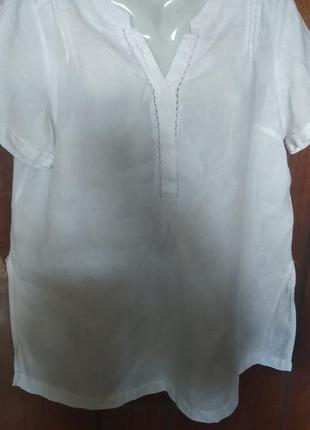 Блуза удлиненная 100 % лен батал на 54 -56 укр marks&spencer1 фото