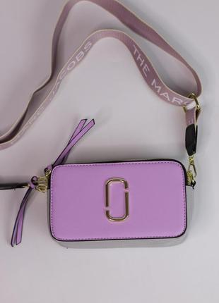 Сумочка в стилі marc logo lilac/white, сумка кросбоді, крос боді марк джейкобс