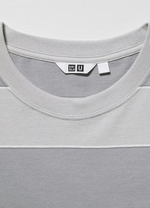 Футболка uniqlo u сiра в смужку5 фото