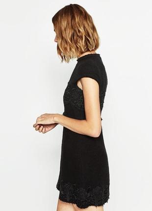 Черное твидовое короткое платье зара zara размер xl 506 фото