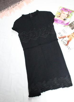 Черное твидовое короткое платье зара zara размер xl 503 фото