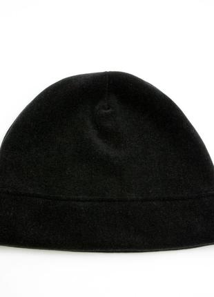 Флісова шапка чорна однотонна, шапка військова, фліска для спорту, камуфляжна шапка фліс на зиму чорна2 фото