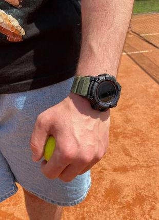 Чоловічий наручний смарт-годинник skmei 2053 ag army green bluetooth3 фото