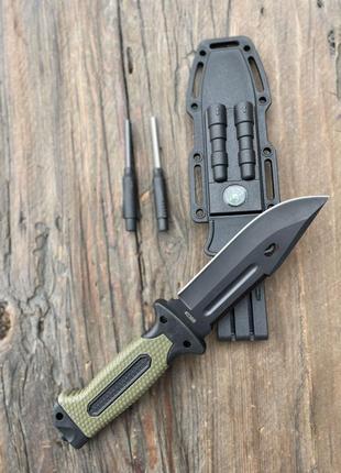 Тактический армейский нож с огнивом, точилкой, компасом columbia 4038b2 фото