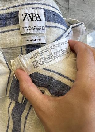 Літня сорочка у смужку zara розслабленого крою3 фото