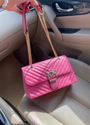 Сумочка в стиле barbie pinko lady малиновая, сумка розовая фуксия, клатч с птицами7 фото