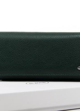 Жіночий шкіряний великий гаманець classic dr. bond w501 dark-green