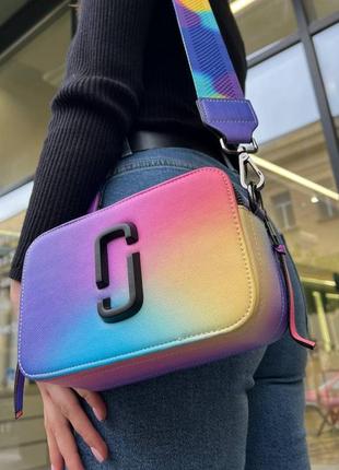 Женская маленькая разноцветная сумка, marc jacobs logo из экокожи люксового качества2 фото