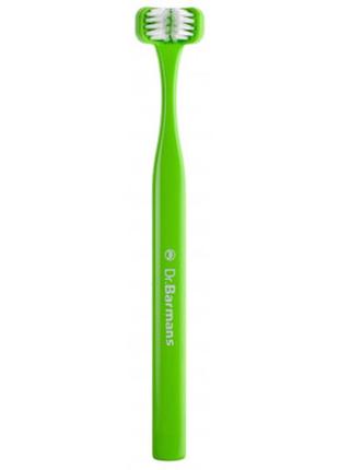 Зубна щітка dr. barman's superbrush compact тристороння м'яка салатова (7032572876328-light-green)