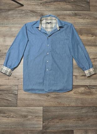 Рубашка burberry синяя