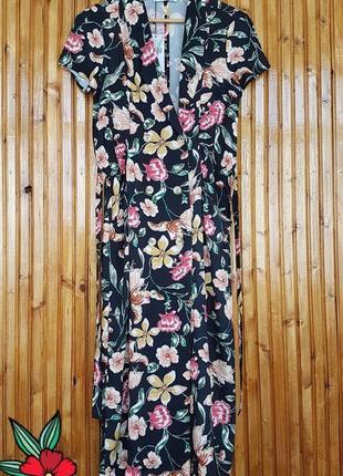 Стильне міді плаття халат mango в квітковий принт.2 фото