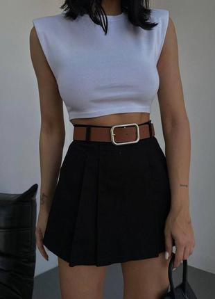 Джинсові шорти- спідниця юбка чорні 3 кольори1 фото