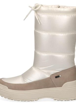 Дутики capriсе 36(р) світло-бежевий текстиль/екошкіра 0-1-1-9-26421-41-132