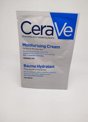 Зволожувальний крем для сухої й дуже сухої шкіри обличчя й тіла cerave moisturising cream1 фото