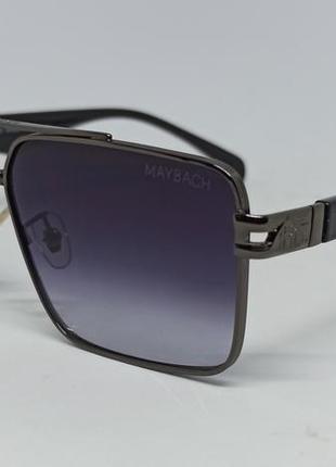 Maybach очки мужские солнцезащитные серо фиолетовый градиент в серебристом металле