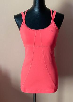 Adidas неонова майка на тонких бретелях із ліфом