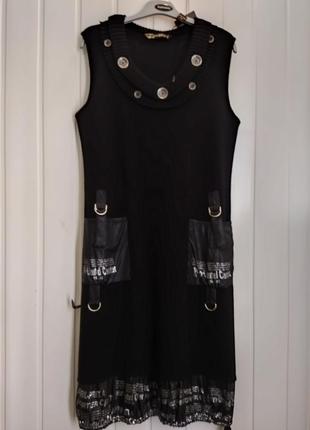 Чорна вовняна сукня-сарафан  escalla4 фото