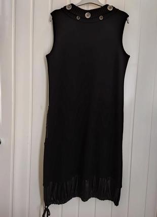 Черное шерстяное платье-сарафан escalla5 фото