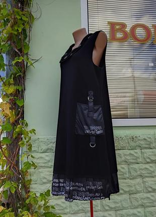 Черное шерстяное платье-сарафан escalla1 фото