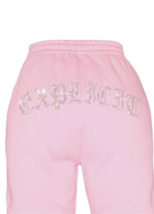 Розовые спортивные штаны джогеры со стразами juicy couture