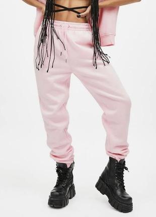 Розовые спортивные штаны джоггеры со стразами теплые на флисе juicy couture5 фото