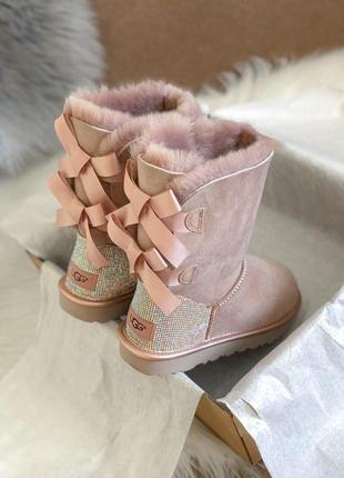 Зимові хутряні чоботи ugg bailey bow ii dus /осінь/зима/весна😍