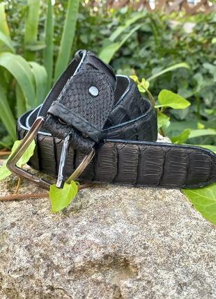 Ремінь з натуральної шкіри дикого пітону драгон