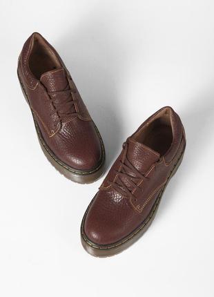 Кожаные коричневые туфли броги 40 размера4 фото