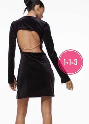 Велюровое платье с красивой спинкой h&m