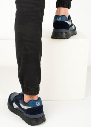 Стильные синие мужские замшевые кроссовки модные кроссы2 фото