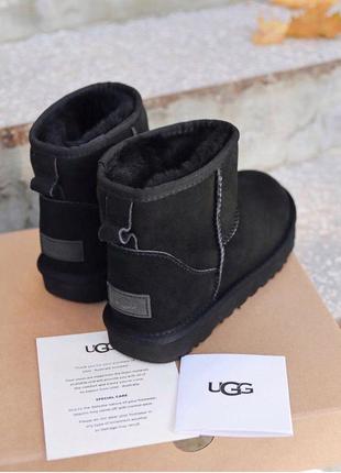 Зручні хутряні чоботи ugg mini black suede /осінь/зима/весна😍