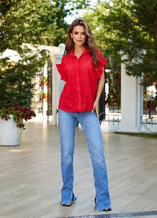 Жіноча блуза шифонова біла чорна зелена червона рожева2 фото