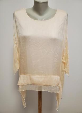 Очень шикарная брендовая шелковая блузка свободного фасона