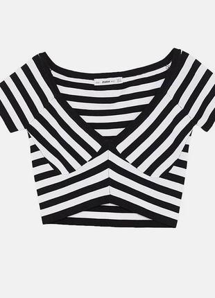 Zara, топ от zara, топ с эффектом пуш-ап, топ в полоску, топ зара, черно-белый топ