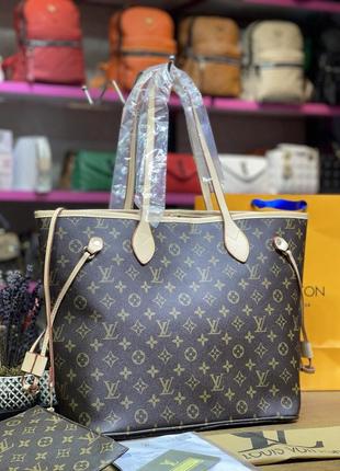 Женская сумка шоппер канва, сумка женская шоппер 2 в 1, сумка под стили ✨ луи виттон с кошельком косметичка1 фото