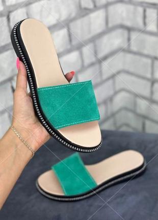 Шлепанцы женские кожаные стильные, удобные шлёпки много расцветок, размер 36-41