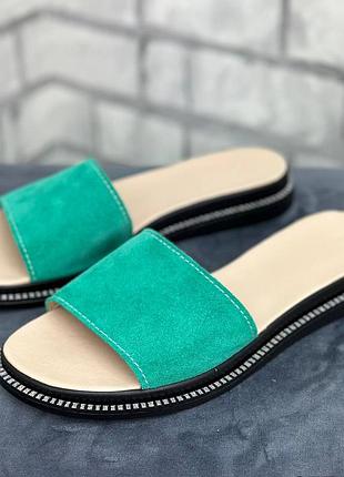 Шлепанцы женские кожаные стильные, удобные шлёпки много расцветок, размер 36-41