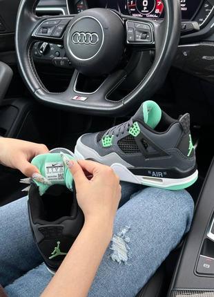 Жіночі кросівки найк nike air jordan 4 x off-white green glow6 фото