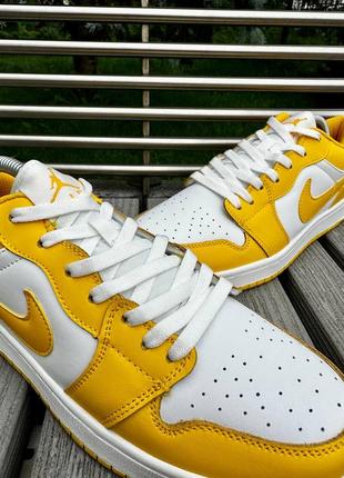 Мужские жёлтые кроссовки найк nike air jordan low (yellow)5 фото