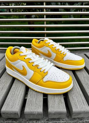 Мужские жёлтые кроссовки найк nike air jordan low (yellow)3 фото