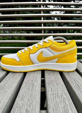 Мужские жёлтые кроссовки найк nike air jordan low (yellow)7 фото