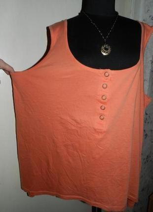 Трикотажная,женственная блузка-майка-трапеция большого размера,батал