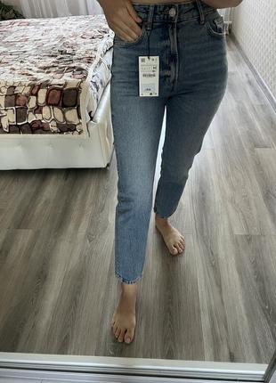 Джинси джинсы zara mom 34 xs сині чорні