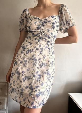 Шифоновое платье в цветочный пинт2 фото