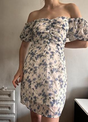 Шифоновое платье в цветочный пинт1 фото