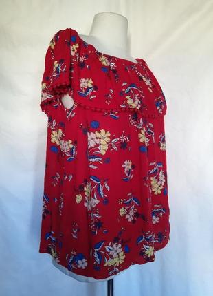 100% вискоза, женская блуза, блузка, майка, топ, натуральная, вискозная мелкий цветок гавайка4 фото