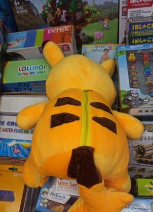 М'яка іграшка, подушка, плед, 3в1 покемон пікачу жовтий 50 см3 фото