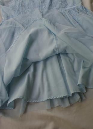 Брендова коктельна сукня сітка блакитного відтінку від asos9 фото